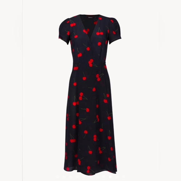 Realisation Teale Cherry Silk Wrap Dress (SEE DESCRIPTION) - Picture 1 of 10